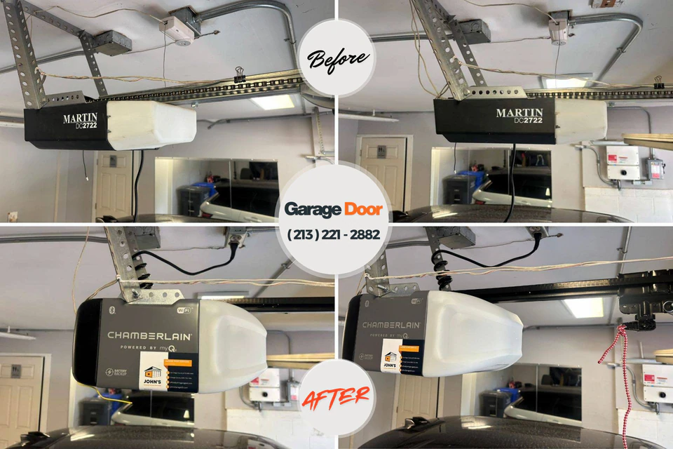 Before and after: garage door repair Massapequa, NY